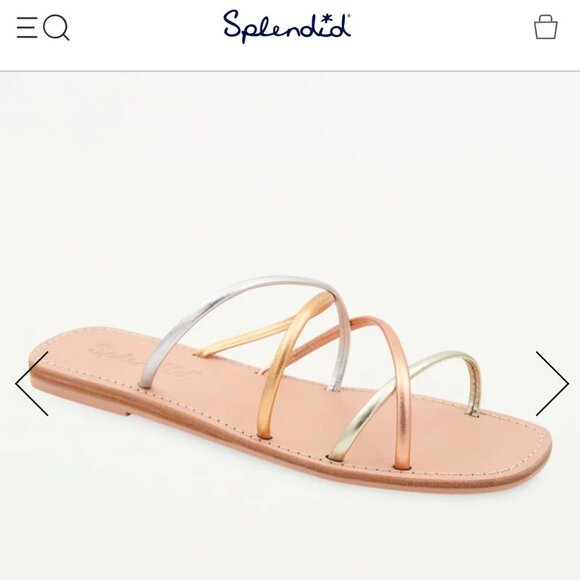 Splendid Metallic Gold and Silver "Frankie" Sandals - Size 7 - Brand New in Box - Picture 6 of 7